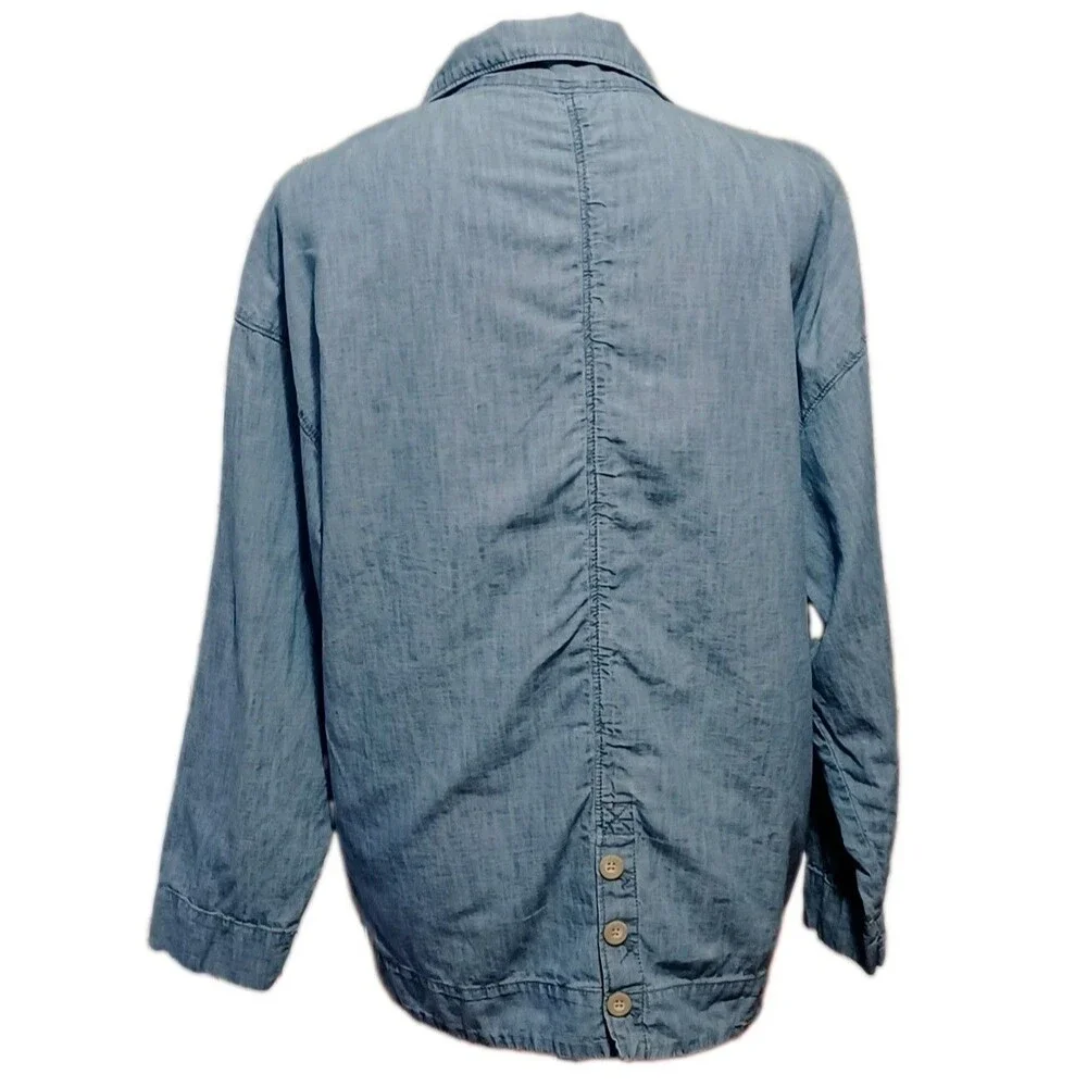 Free People Women's Lightweight Denim Oversized Bohemian Jacket SP